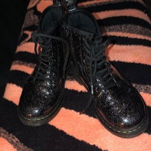 Good condition black with glitter doc martens wore a few times